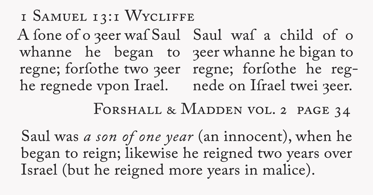 Paine & Wycliffe: 1 Samuel&nbsp;13.1